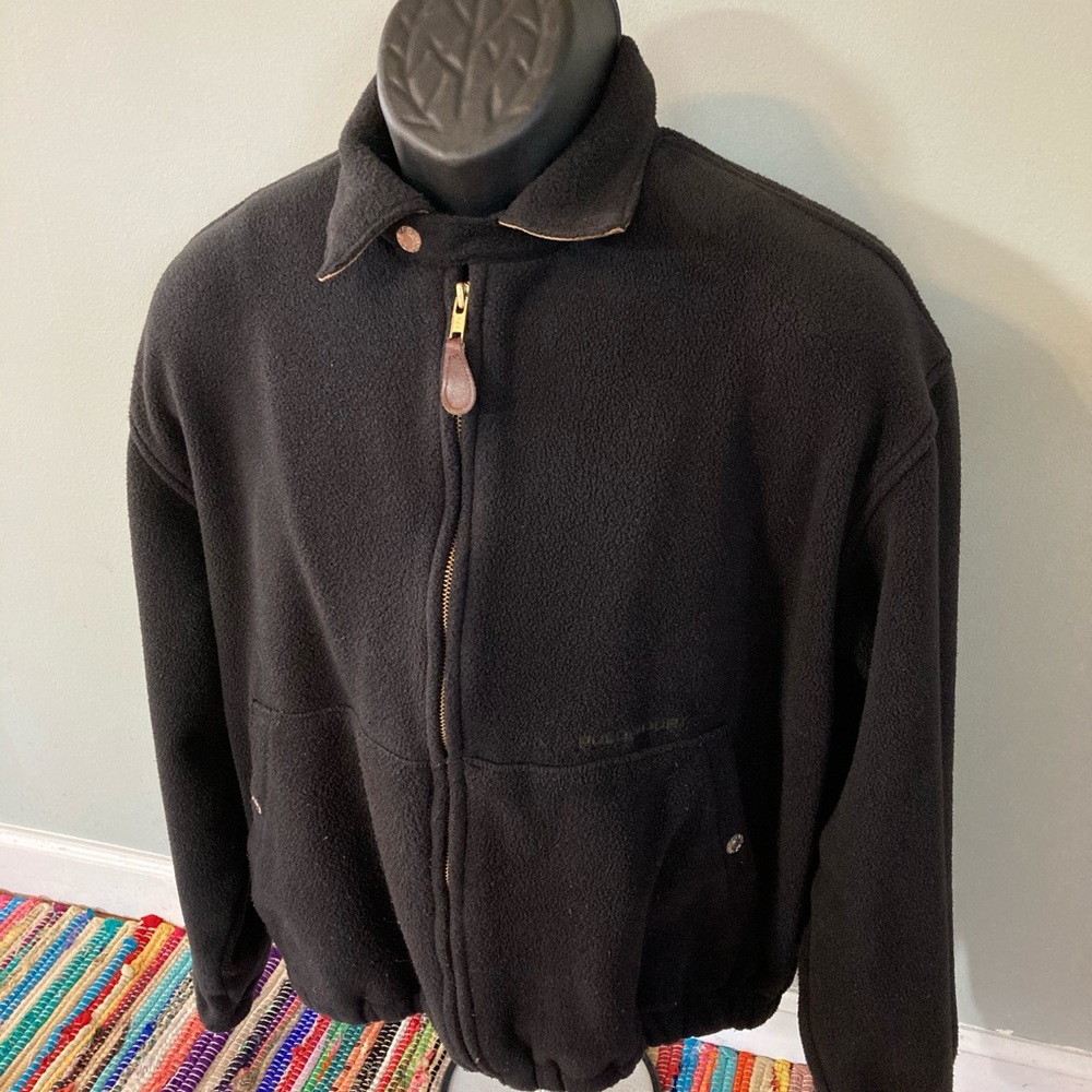90s Polo Sport Ralph Lauren Fleece Jacket Full Zip Up Black Medium